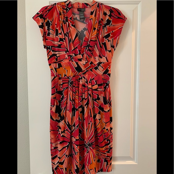 Red, orange and black pattern dress - Picture 1 of 2